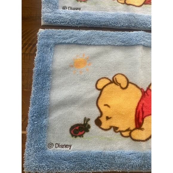 Vintage Disney Baby Winnie the Pooh Rug Blue Ladybug Sun Set of two Bathroom rug - Picture 7 of 15